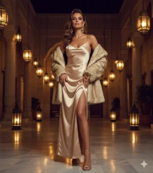 Alternative view of Oversized Fur Blazer – Camel Beige