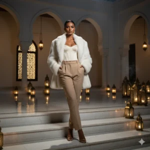 Oversized Fur Blazer – White