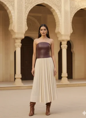 Classic Leather Corset - Burgundy