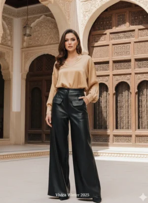 Classic Wide-Leg Pants -Black