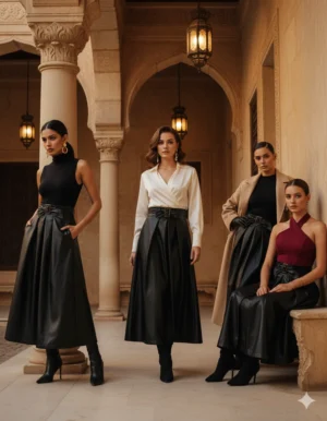 Alternative view of Vivica Signature Pleated Skirt - Black