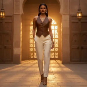 Vivica Halter Vest - Camel