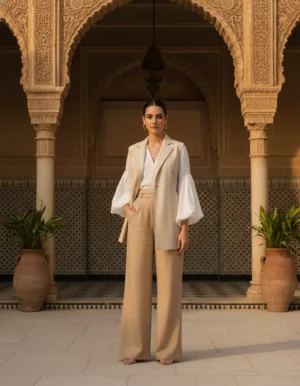 Luxe Leather Vest - Ivory Beige