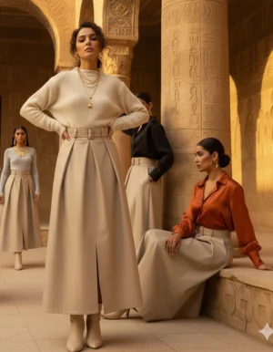 Alternative view of Vivica Signature Pleated Skirt - Light Grey