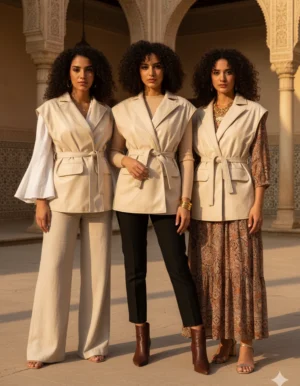 Alternative view of Luxe Leather Vest - Ivory Beige