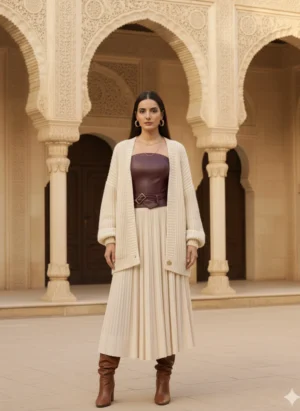 Alternative view of Classic Leather Corset - Burgundy