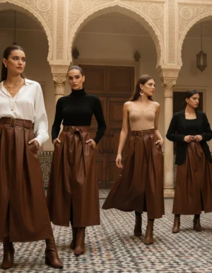 Alternative view of Vivica Signature Pleated Skirt - Camel