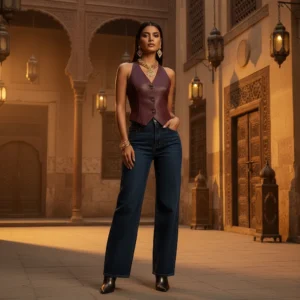 Vivica Halter Vest - Burgundy