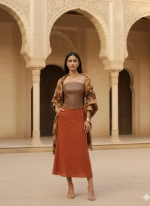 Alternative view of Classic Leather Corset - Camel